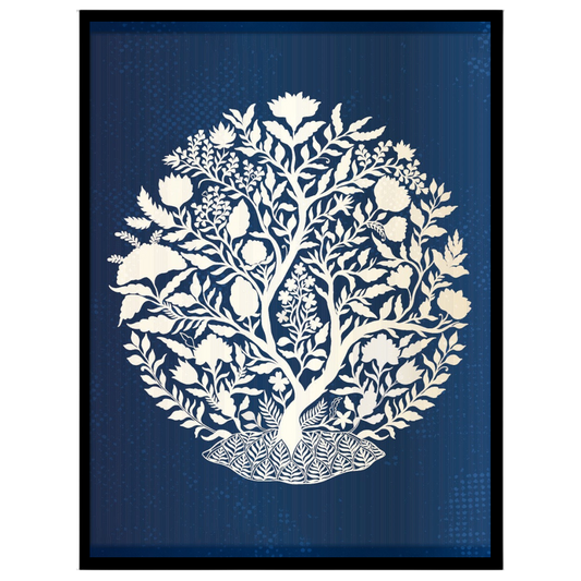 Immerse yourself in the elegance of Mughal artistry with this exquisite depiction of the Tree of for loft