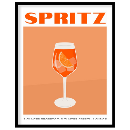 This crisp and inviting poster celebrates the timeless "classic cocktail" Spritz, depicted with a w… for area