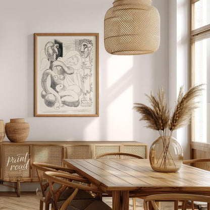 This vibrant and charming painting by Pablo Picasso depicts his children, Claude and Paloma, engage… for dining room