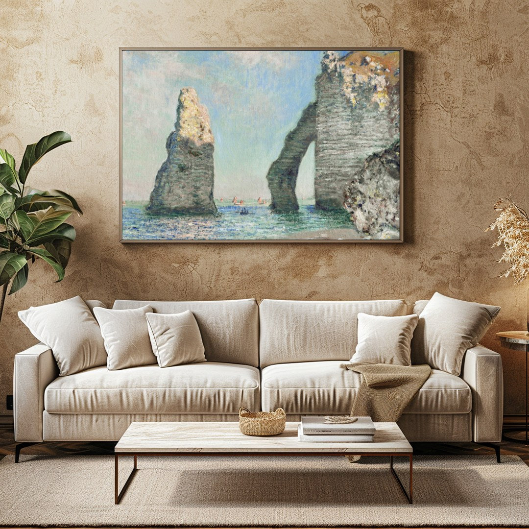 This exquisite piece captures the rugged beauty of the Étretat cliffs with masterful brushwork. The for Family Room