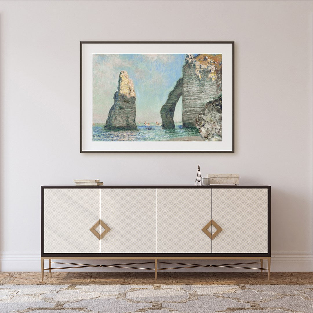 This exquisite piece captures the rugged beauty of the Étretat cliffs with masterful brushwork. The for Foyer