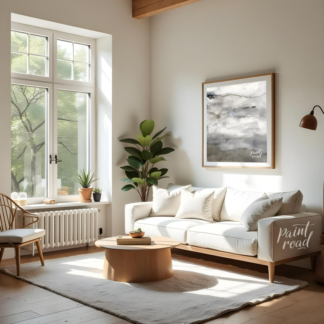 Cloudscape Veil presents a serene abstract composition with a focus on atmospheric textures and sub… for house
