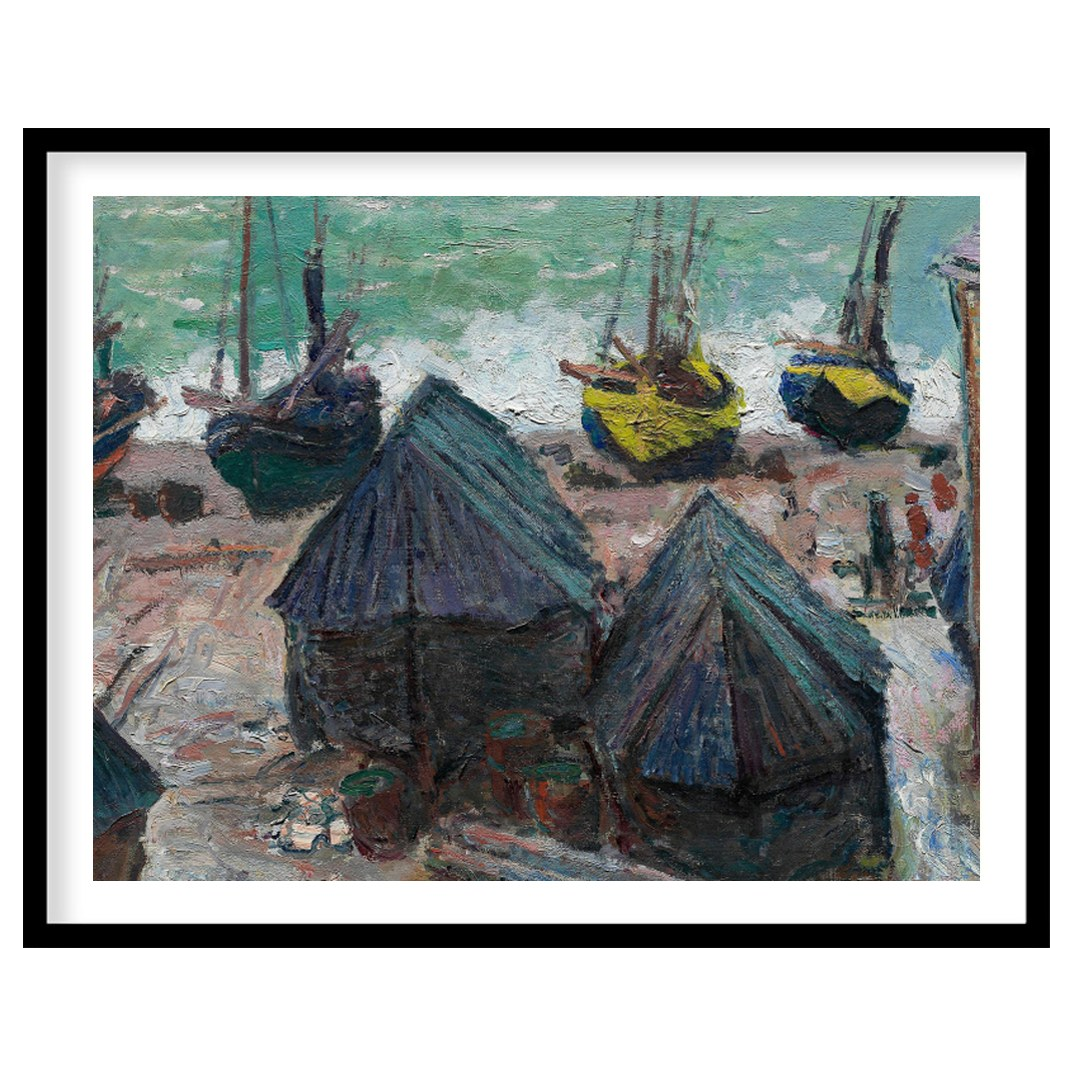 Capture the tranquil essence of a seaside village with this impressionistic piece showcasing a for studio