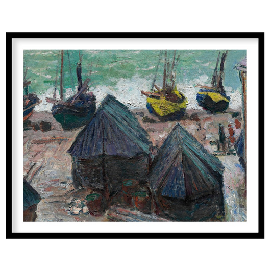 Capture the tranquil essence of a seaside village with this impressionistic piece showcasing a for studio