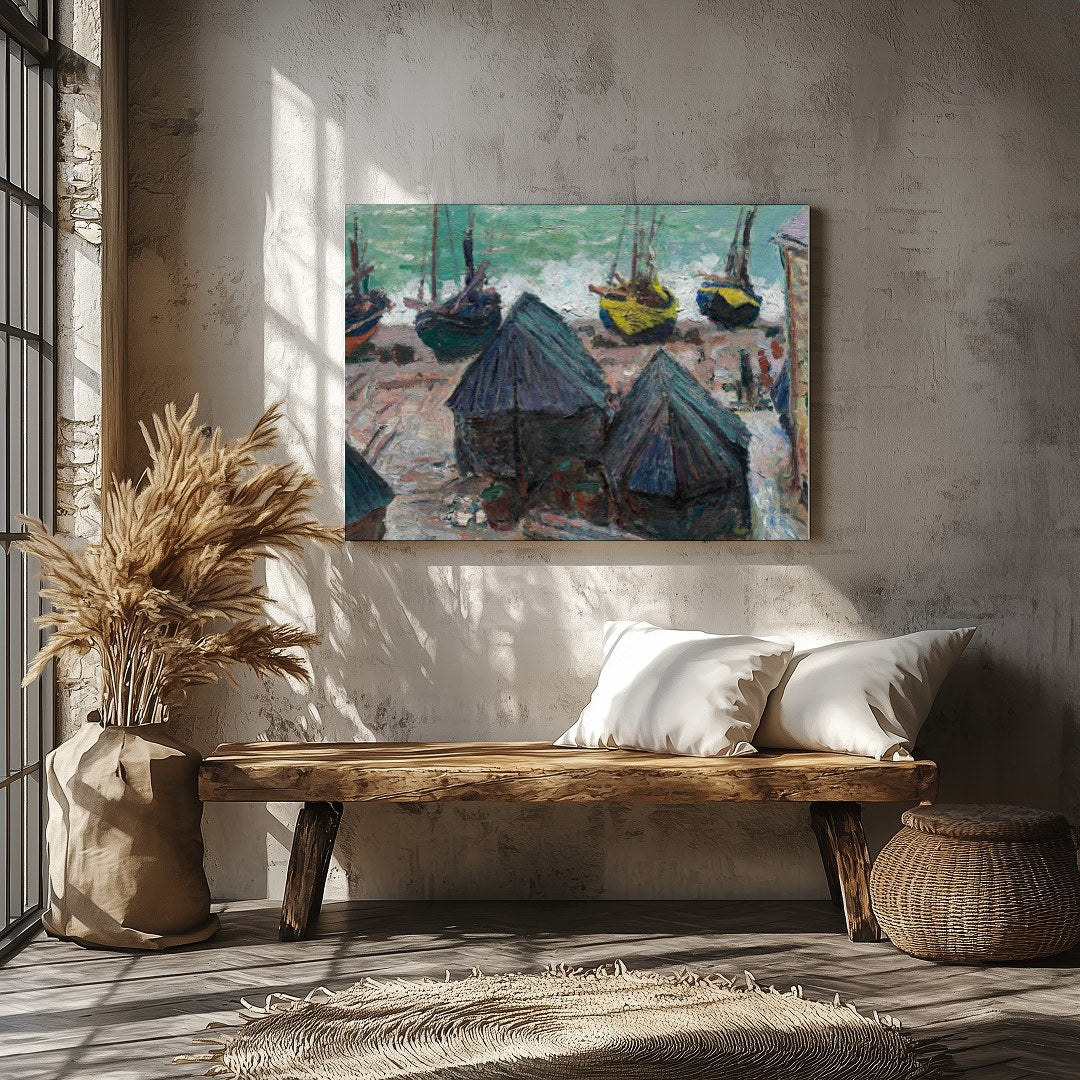 Capture the tranquil essence of a seaside village with this impressionistic piece showcasing a for Veranda
