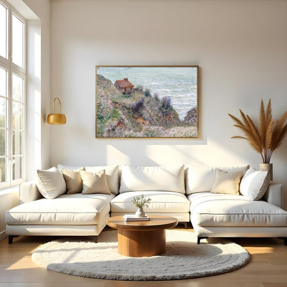 Immerse yourself in the tranquil beauty of the coastline with this exquisite artwork. The soft hues for Living Room