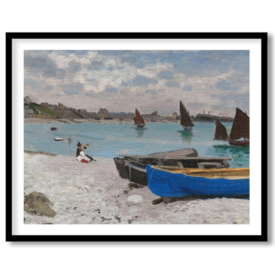This exquisite artwork captures the tranquil beauty of a serene coastal scene with vivid sailboats for bedroom