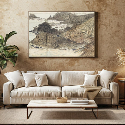 Immerse yourself in the tranquil beauty of the coastline with this exquisite sketch. The delicate for Family Room
