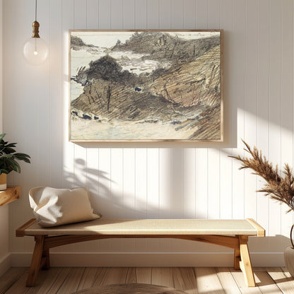 Immerse yourself in the tranquil beauty of the coastline with this exquisite sketch. The delicate for Hallway