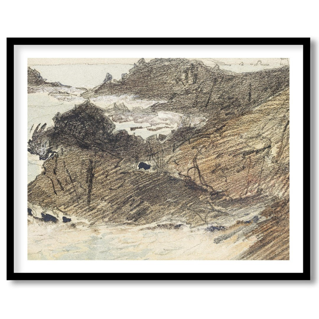Immerse yourself in the tranquil beauty of the coastline with this exquisite sketch. The delicate for loft