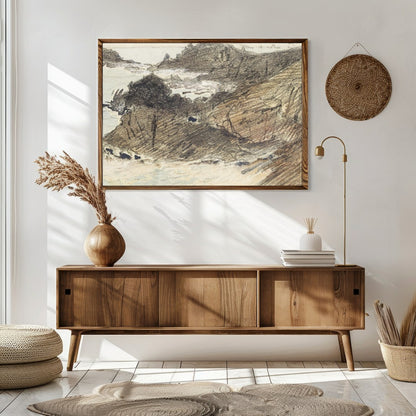 Immerse yourself in the tranquil beauty of the coastline with this exquisite sketch. The delicate for Sitting Area