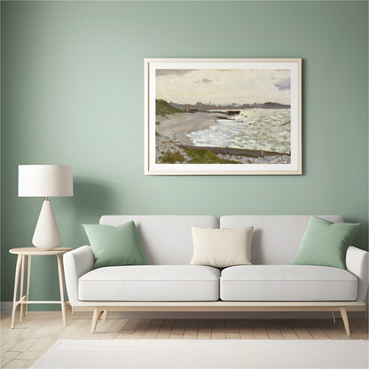 Immerse yourself in the tranquil beauty of this exquisite coastal landscape. This artwork captures for Hall