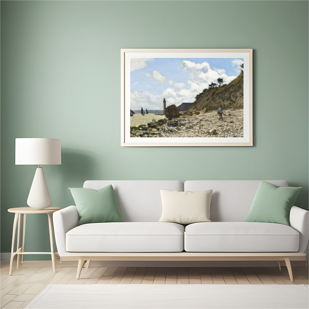 Discover tranquility in this exquisite landscape artwork, capturing a serene day by the coast. The for Hall
