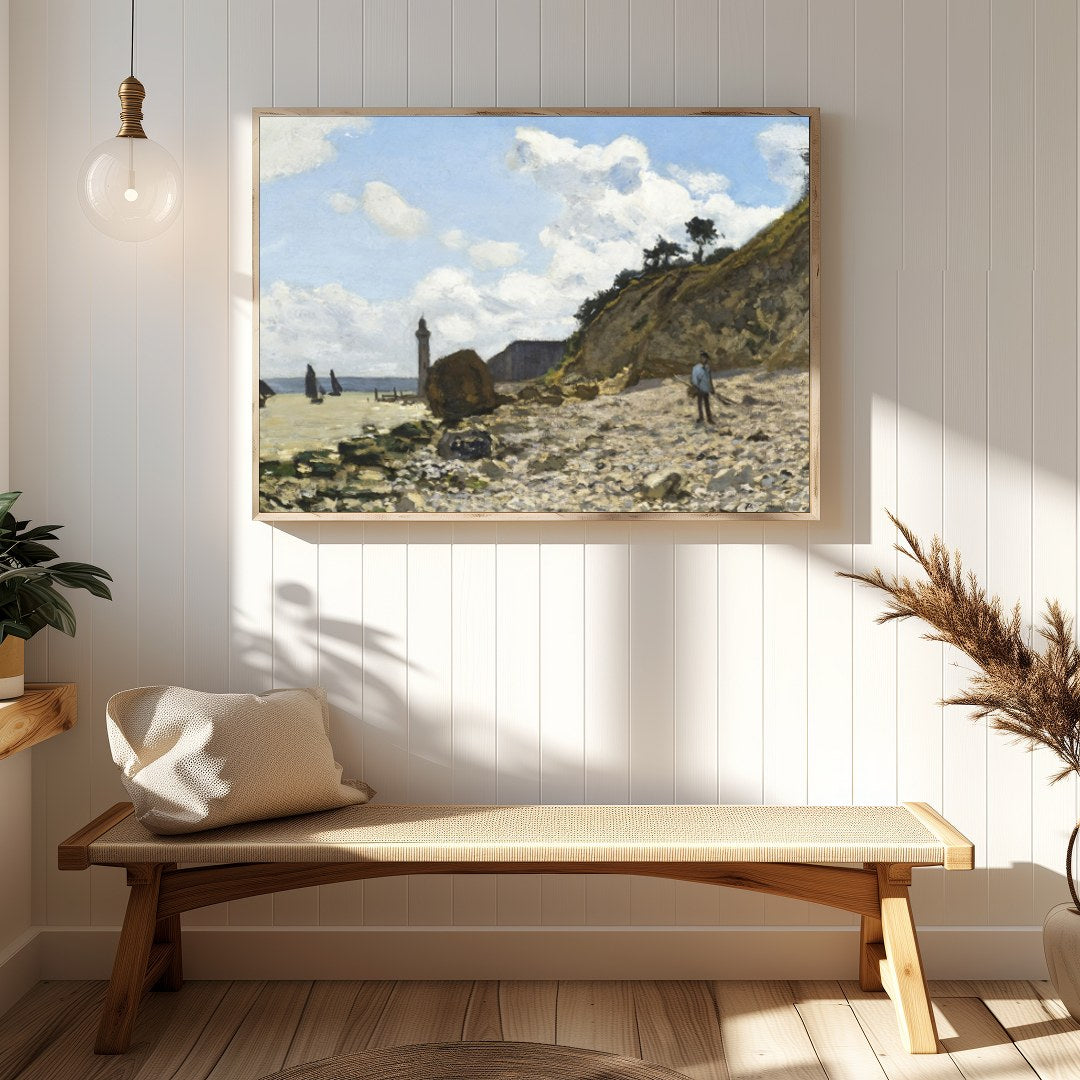 Discover tranquility in this exquisite landscape artwork, capturing a serene day by the coast. The for Hallway