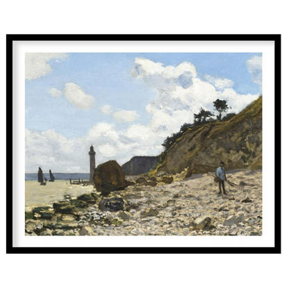 Discover tranquility in this exquisite landscape artwork, capturing a serene day by the coast. The for haven
