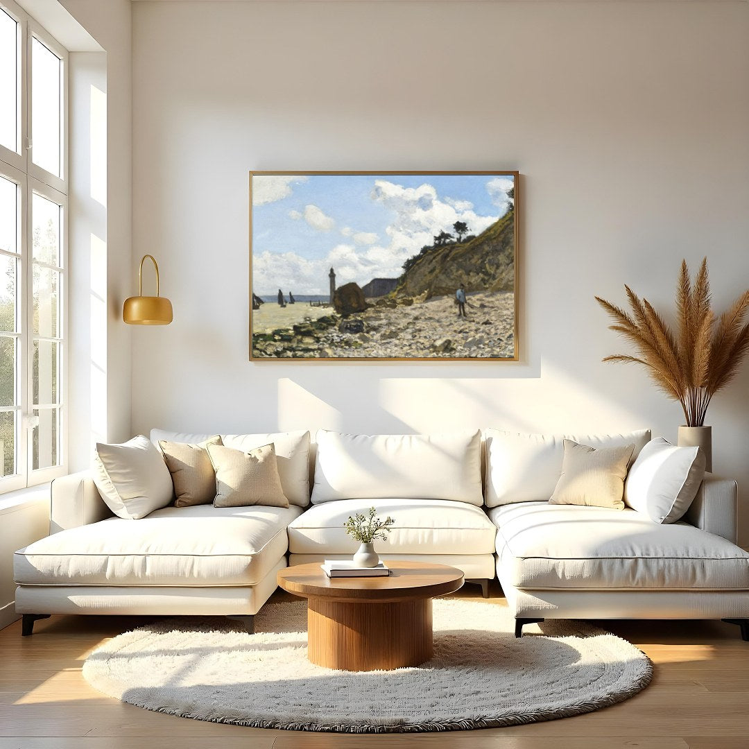 Discover tranquility in this exquisite landscape artwork, capturing a serene day by the coast. The for Living Room