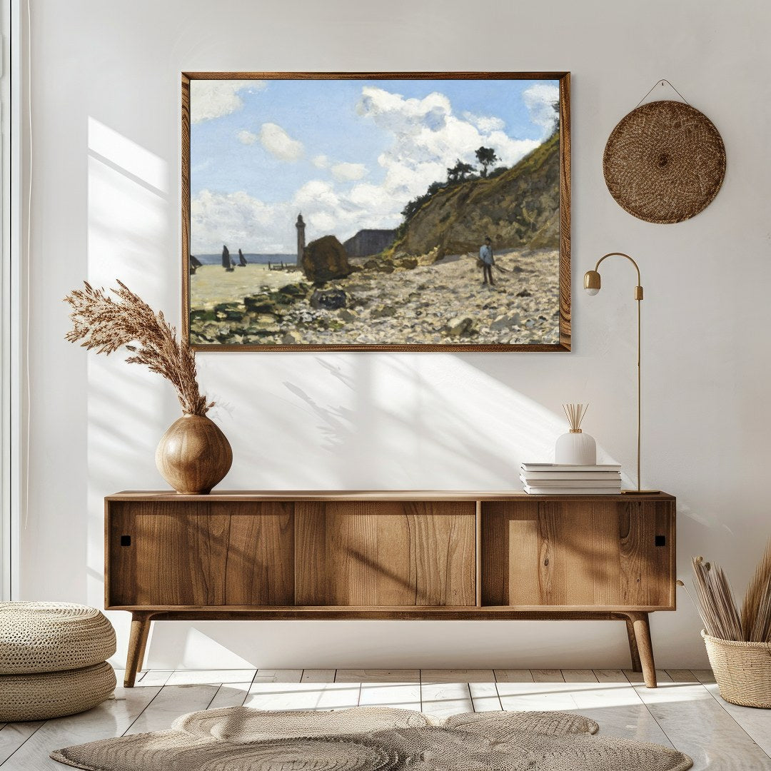 Discover tranquility in this exquisite landscape artwork, capturing a serene day by the coast. The for Sitting Area