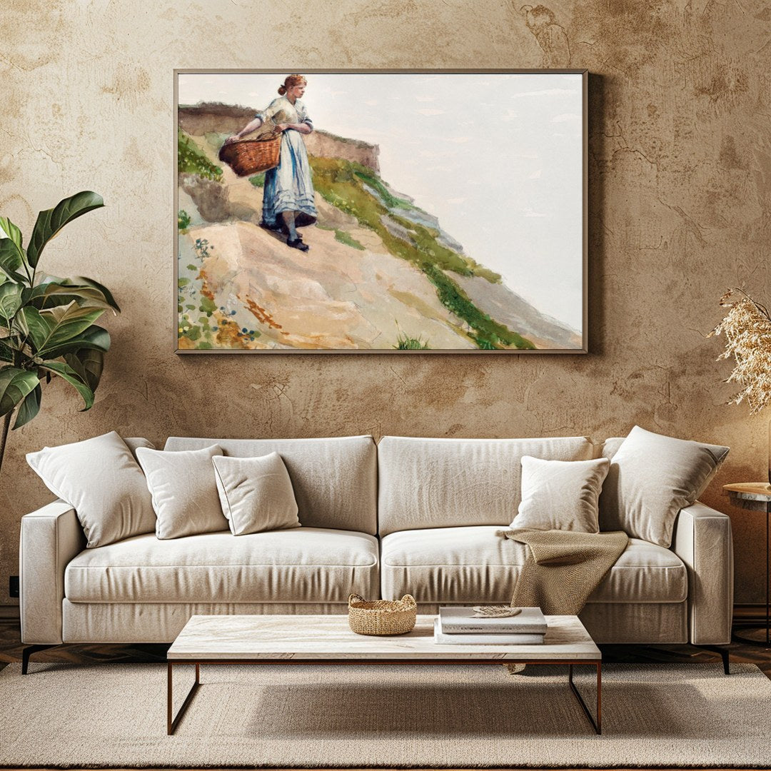 Capture the serene beauty of a coastal landscape with this fine art piece, featuring a solitary for Family Room