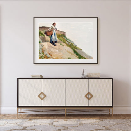 Capture the serene beauty of a coastal landscape with this fine art piece, featuring a solitary for Foyer