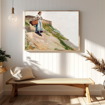 Capture the serene beauty of a coastal landscape with this fine art piece, featuring a solitary for Hallway