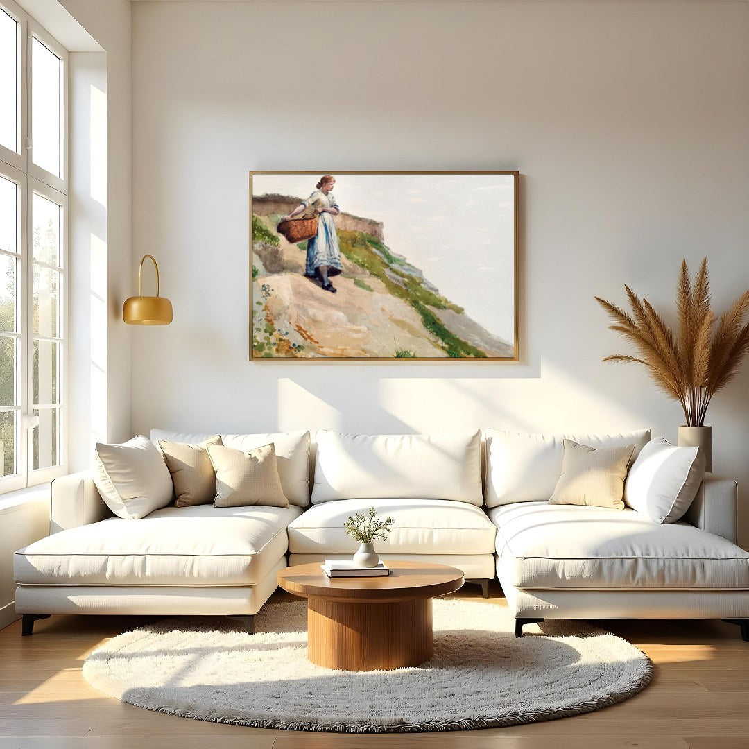 Capture the serene beauty of a coastal landscape with this fine art piece, featuring a solitary for Living Room