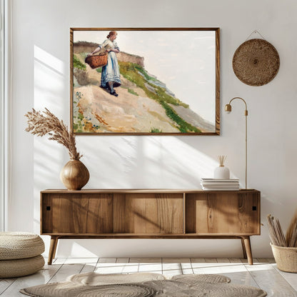 Capture the serene beauty of a coastal landscape with this fine art piece, featuring a solitary for Sitting Area