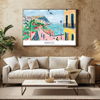 Immerse yourself in the lively charm of Naples with this vivid artwork, showcasing the bustling for Family Room