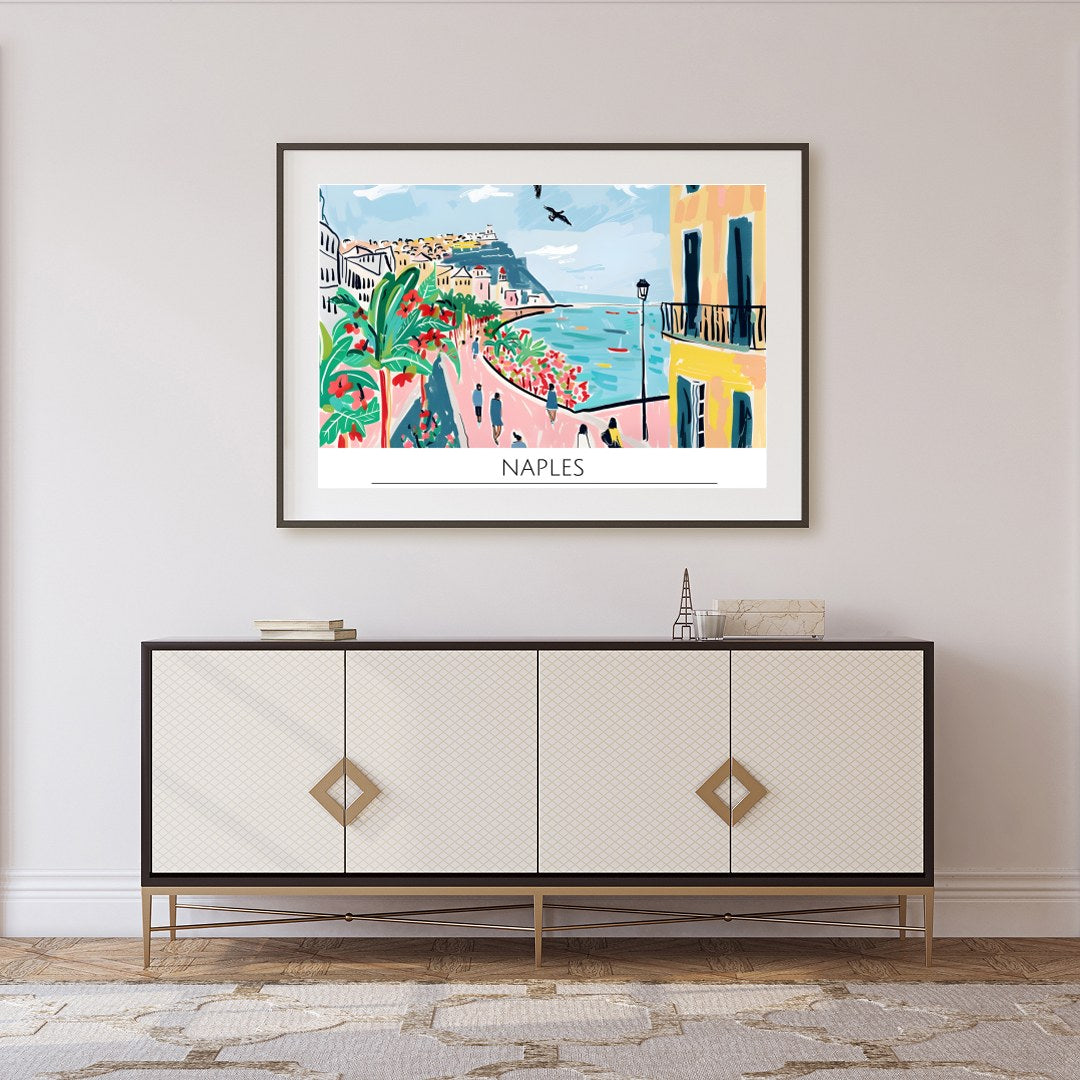 Immerse yourself in the lively charm of Naples with this vivid artwork, showcasing the bustling for Foyer