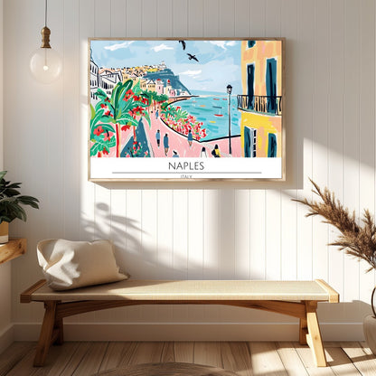 Immerse yourself in the lively charm of Naples with this vivid artwork, showcasing the bustling for Hallway