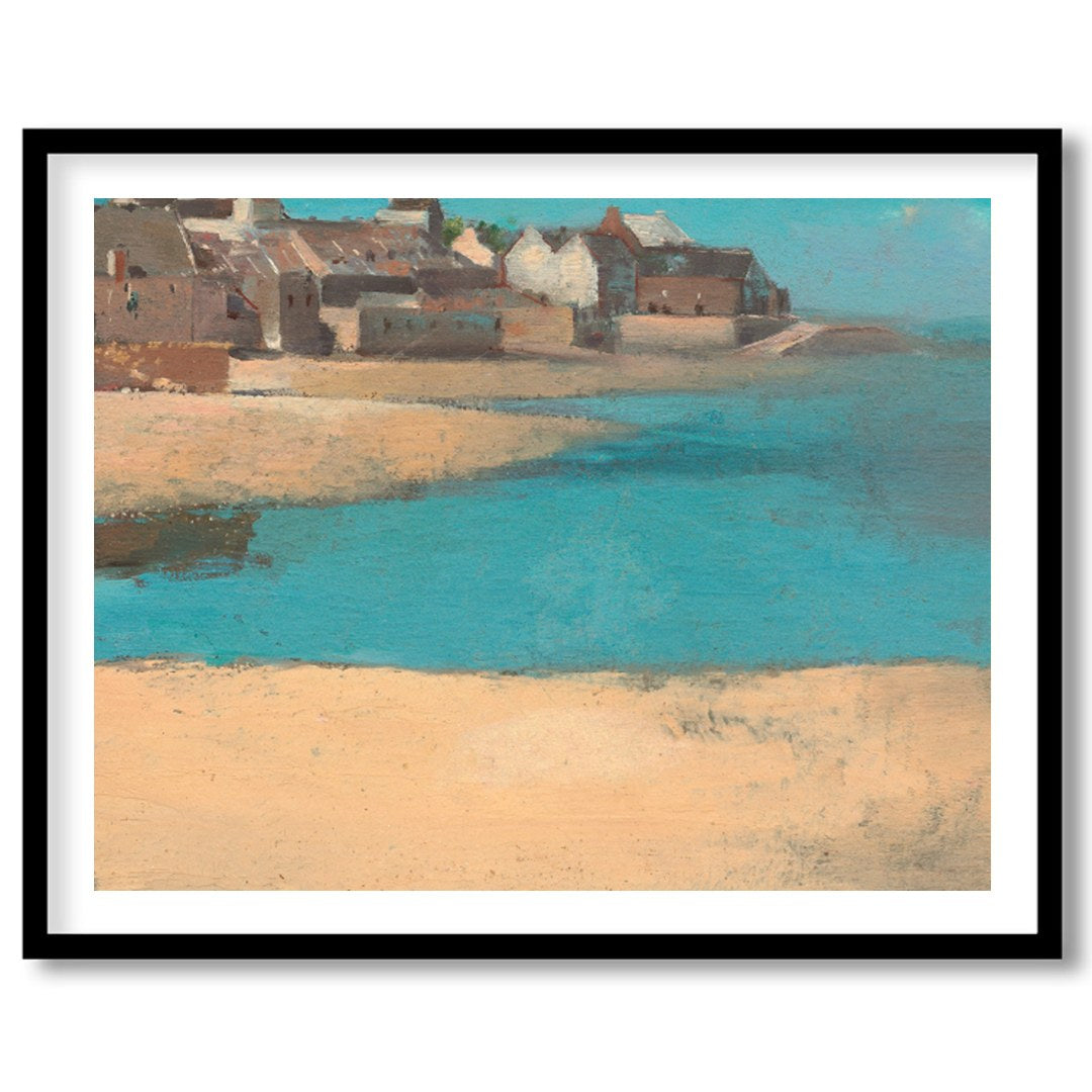 Immerse yourself in the tranquil beauty of 'Coastal Village Serenity,' a captivating artwork for lovely-house