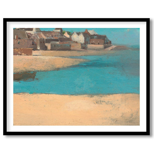 Immerse yourself in the tranquil beauty of 'Coastal Village Serenity,' a captivating artwork for lovely-house
