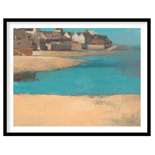Immerse yourself in the tranquil beauty of 'Coastal Village Serenity,' a captivating artwork for lovely-house