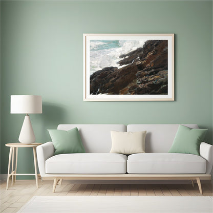Capture the untamed beauty of nature with this stunning piece of wall art, where rugged cliffs meet for Hall