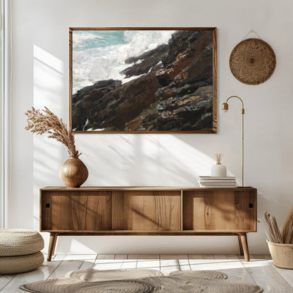 Capture the untamed beauty of nature with this stunning piece of wall art, where rugged cliffs meet for Sitting Area
