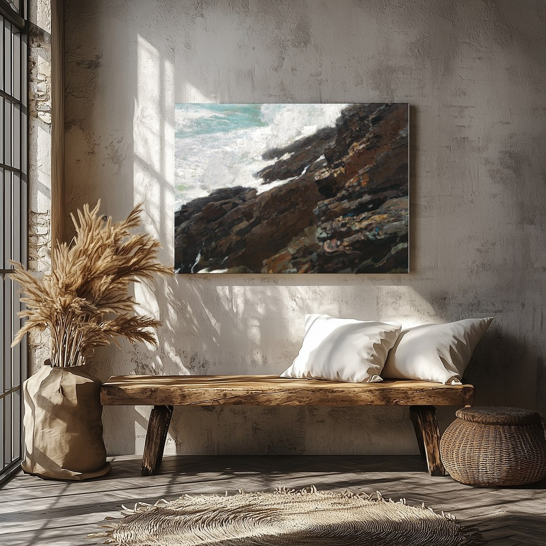 Capture the untamed beauty of nature with this stunning piece of wall art, where rugged cliffs meet for Veranda