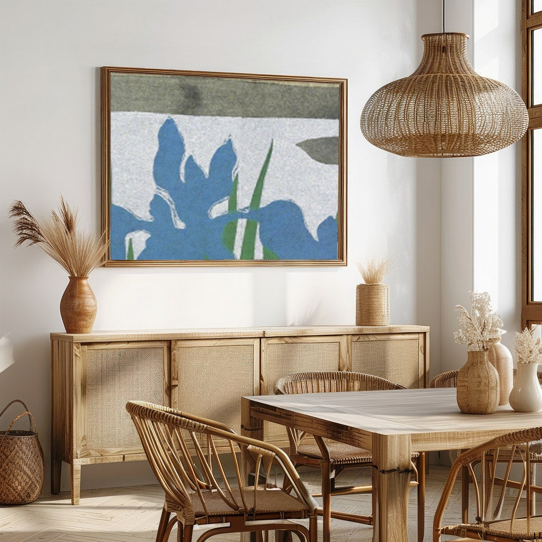 Immerse yourself in the tranquil beauty of nature with this exquisite wall art, depicting a serene for Dining
