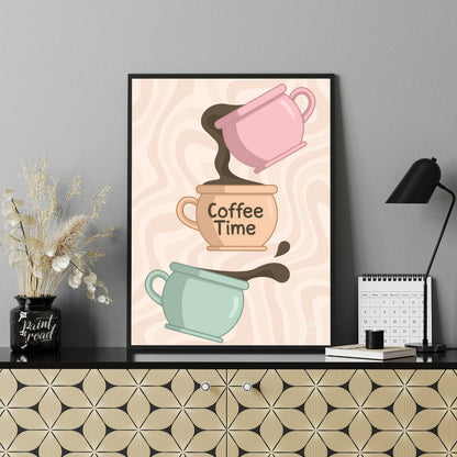 Coffee Time Cascade Painting available online at Paintroad showing aesthetic beverage art and breakfast nook