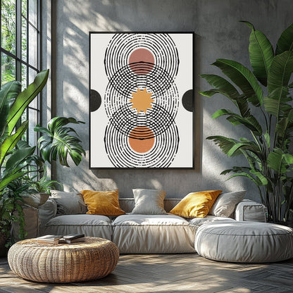 Discover the elegance of symmetry with 'Concentric Harmony,' a beautifully balanced piece melding for Balcony
