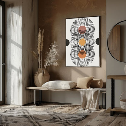 Discover the elegance of symmetry with 'Concentric Harmony,' a beautifully balanced piece melding for interior