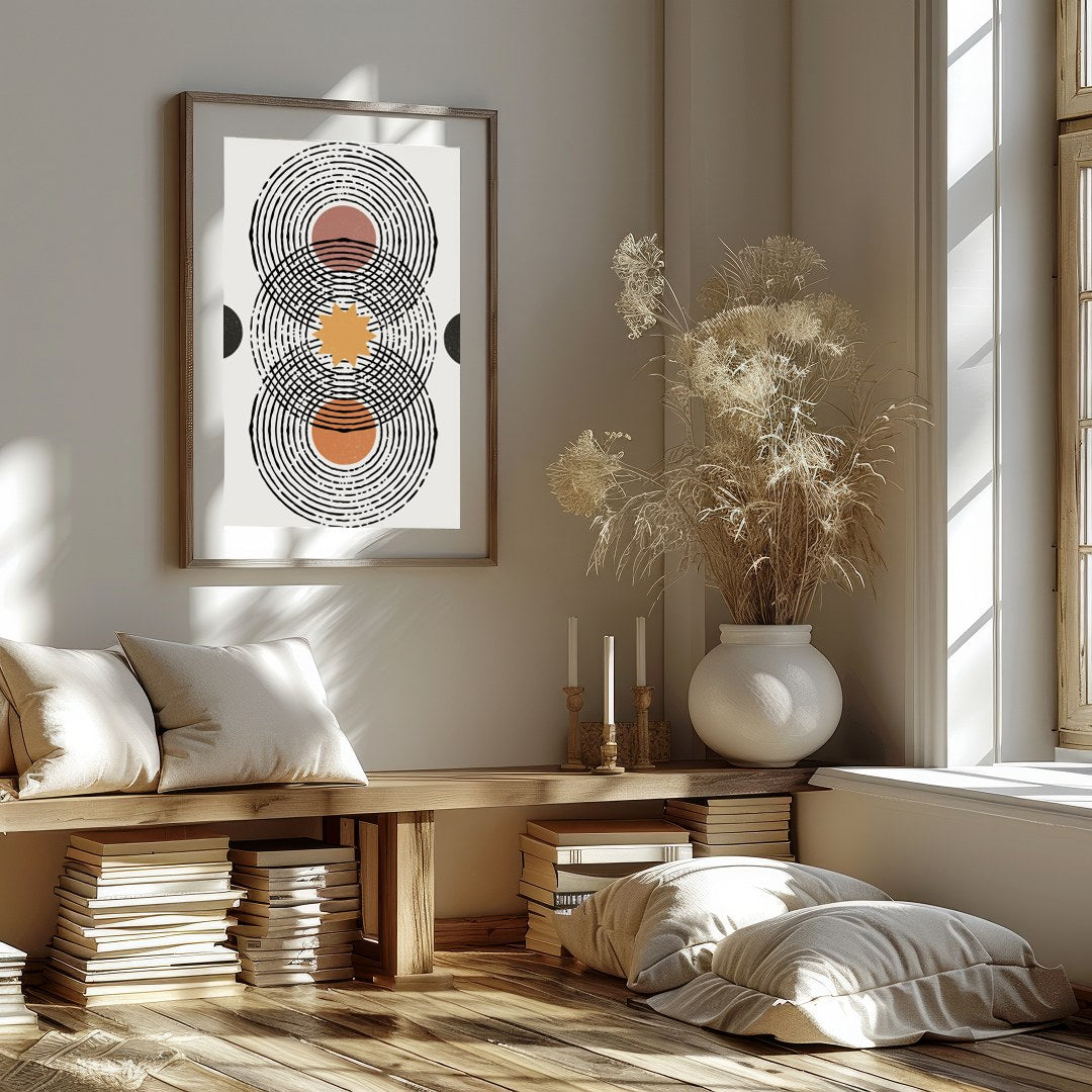 Discover the elegance of symmetry with 'Concentric Harmony,' a beautifully balanced piece melding for sweet-home