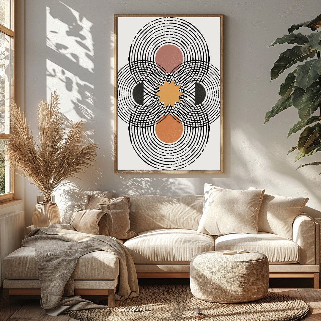 Discover the mesmerizing allure of geometric precision with 'Concentric Harmony.' This captivating for Sitting Area