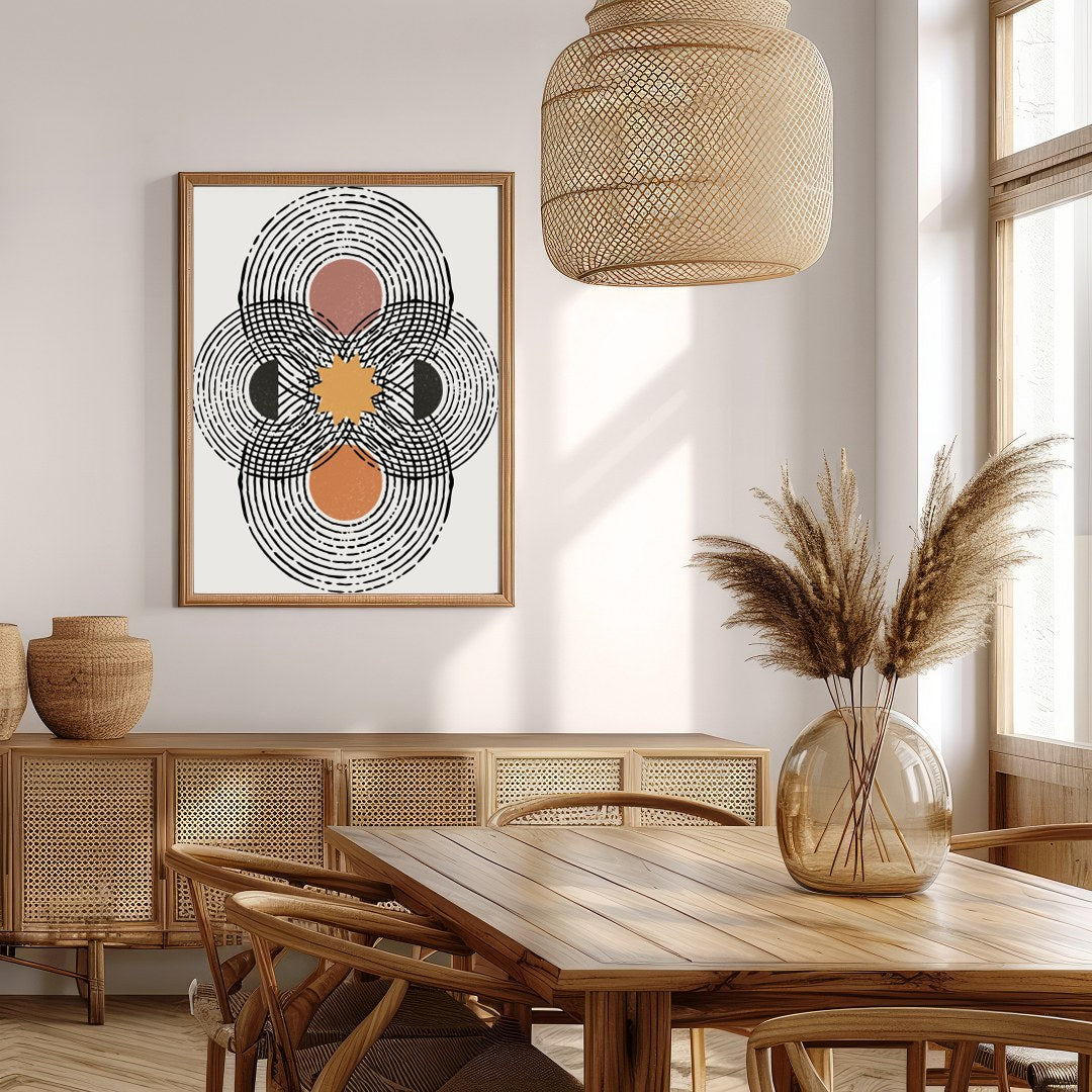 This modern abstract artwork captures the viewer with its mesmerizing concentric patterns and for Extra Kitchen