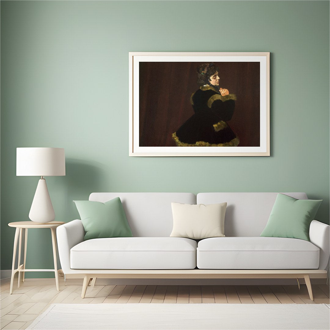 Immerse yourself in the delicate allure of vintage charm with this captivating portrait. The deep for Hall