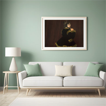 Immerse yourself in the delicate allure of vintage charm with this captivating portrait. The deep for Hall