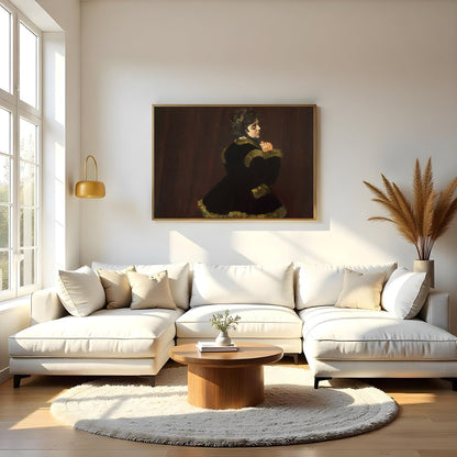 Immerse yourself in the delicate allure of vintage charm with this captivating portrait. The deep for Living Room