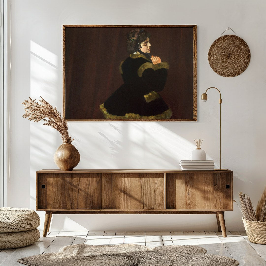 Immerse yourself in the delicate allure of vintage charm with this captivating portrait. The deep for Sitting Area