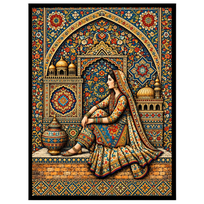 Immerse yourself in the intricate elegance of Mughal artistry with this exquisite print. Featuring for residence