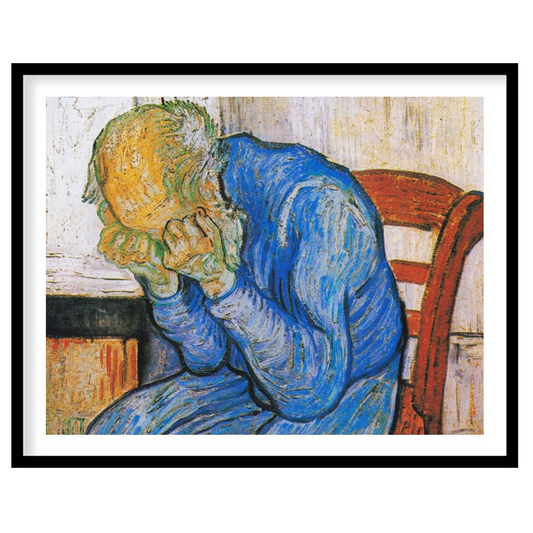 This evocative artwork captures the essence of deep introspection with its striking use of color for dwelling