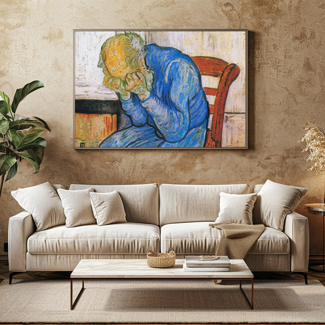 This evocative artwork captures the essence of deep introspection with its striking use of color for Family Room