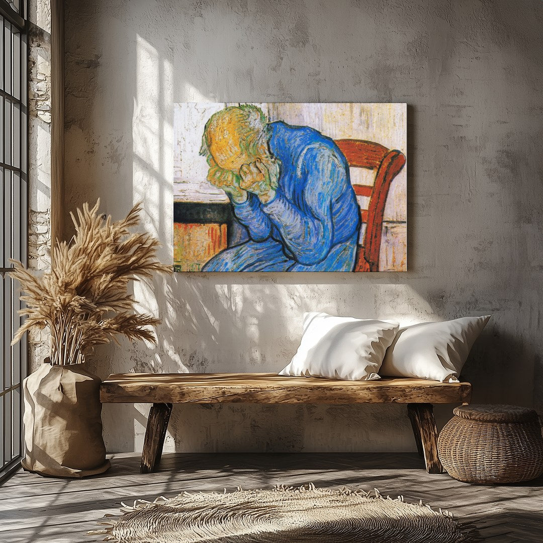 This evocative artwork captures the essence of deep introspection with its striking use of color for Veranda
